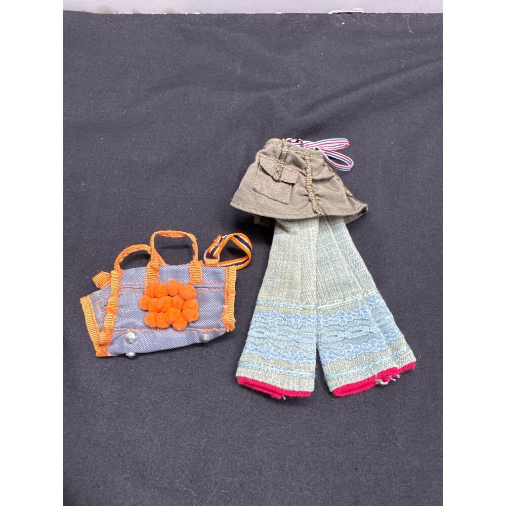 Bratz Tokyo A Go Fianna Replacement  Outfit With Denim Flare Pants & Orange Pom-